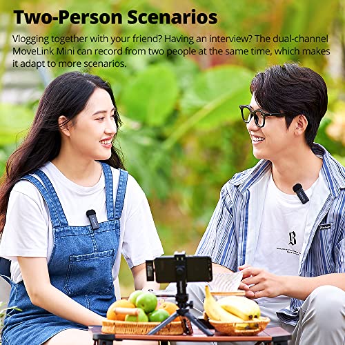 GODOX MoveLink Mini Microphone, White Kit2, Wireless Lavalier Microphone, for Photography, Vlog, Filmmaking, Speech, with 2 Transmitter 1 Receiver (Black Kit2 (Lightning)) - color: Black Kit2 (Lightning)