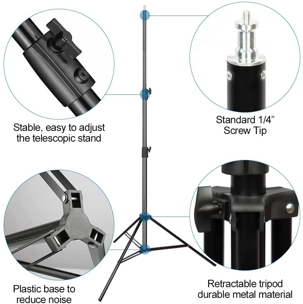 Heavy Duty Light Stand 9.5ft, Aluminum Alloy Lights Stand Spring Cushioned Adjustable Photo Video Lighting Stand, Photography Studio Tripod Stands for Flash LED Video Lights, Ring Lighting, Softboxes - size: Light Stand KT2