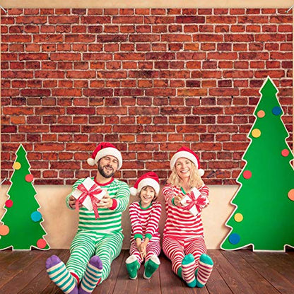 Blulu 6x3.6 Ft Red Brick Wall Party Backdrop, Large Fabric Red Brick Sign Photo Backdrops Background for Baby Shower Birthday Party Wedding Graduation Home Decoration Photo Booth Prop Banner - size: 72.8 x 43.3 Inch
