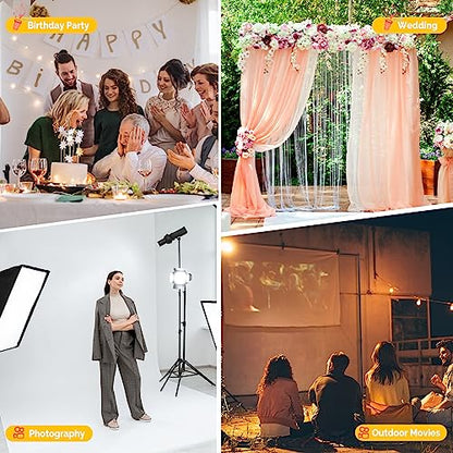 ShowMaven Backdrop Stand, 8x10 ft Adjustable Photo Backdrop Stand Kit, Heavy Duty Backdrop Stand with Steel Base for Photography, Photo Video Studio, Birthday Parties, Wedding (Black) - color: Black