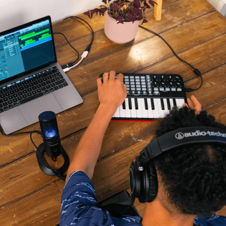 Audio-Technica AT2020USB-X Cardioid Condenser USB Microphone with Microphone Arm + Wind Screen Pop Filter + Cleaning Cloth (4 Items) - style: USB Microphone + Arm & Pop Filter