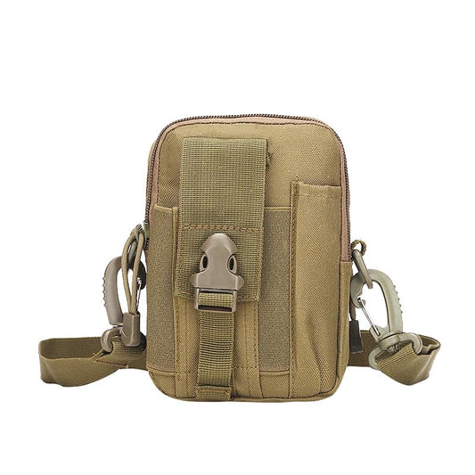 Belt Pouch, Tactical Molle Phone Pouch EDC Utility Pouches Waist Bag, Small Cell Phone Holster Gear Tool Gadget Pocket for Men - color: Shoulder Strap-Khaki