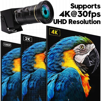 HDMI 4K USB Camera for Live Streaming 10X Variable Focus PC Webcam USB HDMI Simultaneous Output Video Conferencing Close up Zoom in and Out Web Camera for Online Teaching Training - size: 5-50mm 10X Zoom Lens