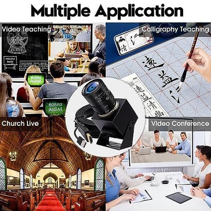 1080P HDMI Camera 4K USB Webcam for Live Streaming 30FPS 4X Optical Zoom Lens USB HDMI Simultaneous Output Video Camera Close-up PC Camers Plug and Play for Linux Raspberry Pi Jetson Nano - size: 2.8-12mm 4X Zoom Lens