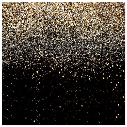 Black and Gold Backdrop Golden Glitter Backdrop for Photography Wedding Birthday Baby Shower Party Photo Studio 8x8FT 11176 - color: Gold, size: 8x8FT