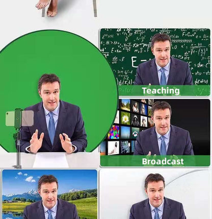 Portable Green Screen Chair 29.5in – Double Sided Foldable Greenscreen Backdrop, Chroma Key for Streaming Games, Zoom Calls & Photography - size: 29.5×29.5 inches