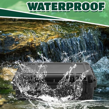 Relaxweex 14.3 x 11.4 x 4.5 Inch Waterproof Hard Case with DIY Customizable Foam Detachable Shoulder Strap and Utility Knife Waterproof Protective Case for Cameras, Lenses or Microphones, Equipments - size: 14.29 x 11.42 x 4.49 Inch