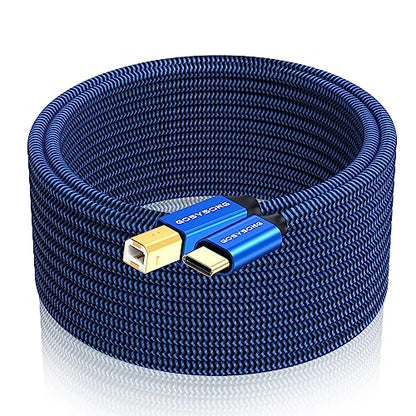 USB C Printer Cable 25ft, High Speed USB C Printer Cord Compatible with Printer, Scanner, Fax, Piano,Midi Keyboard,Audio Recording and More - size: 25ft, style: USB C Printer Cable