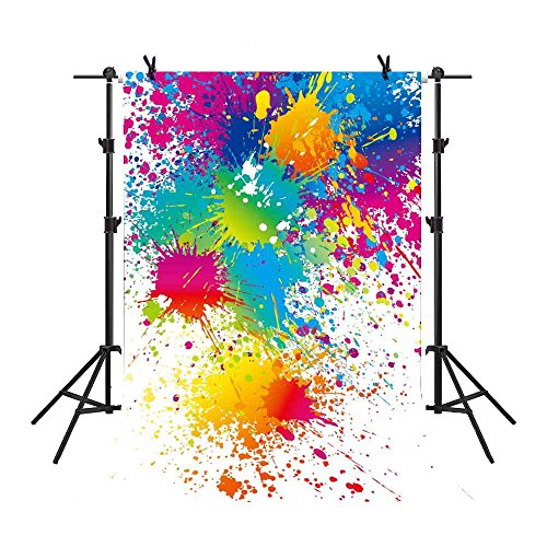 5x7Ft Colorful Splatter Background Abstract Background Paint Splash Backdrop Video Studio Photograph Photo Booth Props Backdrop LXME466 - size: 5x7Ft