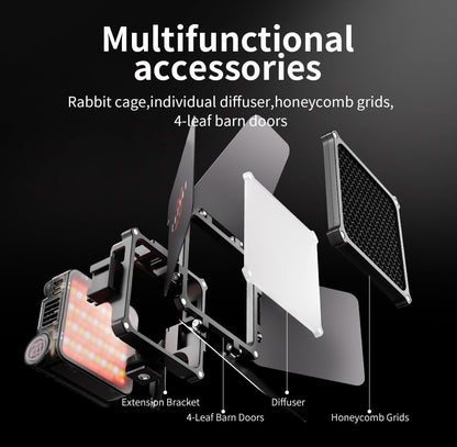 ZHIYUN FIVERAY M20 Combo LED Video Light Bi - Color LED 2700K- 6500K DynaVort Cooling System Mark II with Radiant Full-Color RGB Glow - color: M20 COMBO