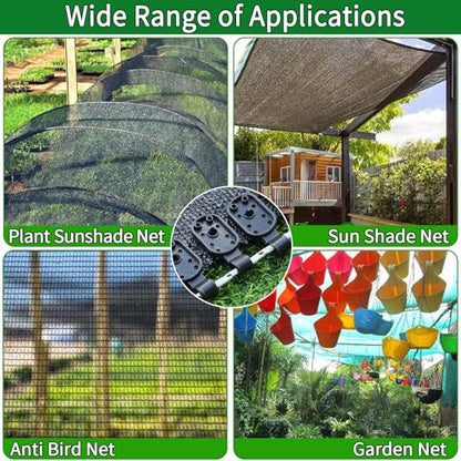 100Pcs Shade Cloth Clips, Black Plastic Heavy Duty Sun Shade Clips for Sun Shade Net, Gardening Shade Cloth, Anti Bird Netting, Removable & Reusable Windproof Awning Clamp (Black-100PCS) - color: Black-100pcs