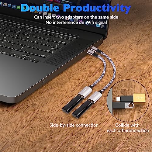 USB to Micro USB Adapter 2 Pack, Unidirectional Micro USB Male to USB Female 2.0 OTG On-The-Go Cable Converter, Nylon Braided, Aluminum Shells for S7 LG, Flash Drive, Mouse, Keyboard, Game Controller - color: 2 Pack, size: Micro USB Male to USB A Female