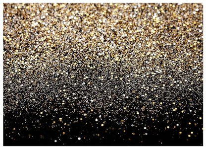 Black and Gold Backdrop Golden Glitter Backdrop for Photography Wedding Birthday Baby Shower Party Photo Studio 10x8FT 11176 - color: Gold, size: 10x8FT