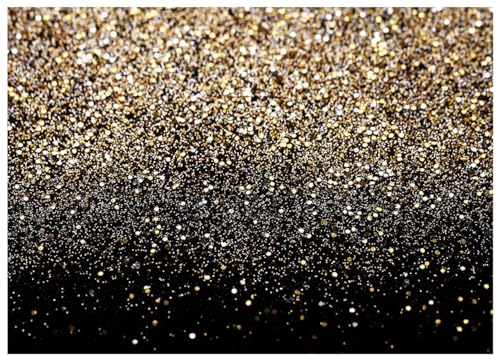 Black and Gold Backdrop Golden Glitter Backdrop for Photography Wedding Birthday Baby Shower Party Photo Studio 10x8FT 11176 - color: Gold, size: 10x8FT