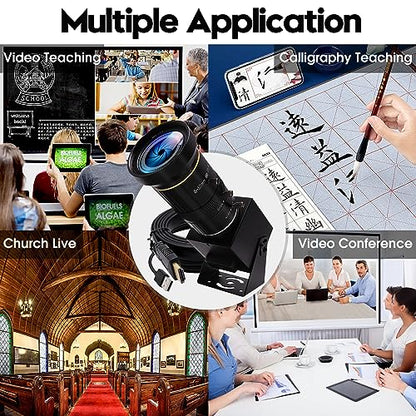 HDMI 4K USB Camera for Live Streaming 10X Variable Focus PC Webcam USB HDMI Simultaneous Output Video Conferencing Close up Zoom in and Out Web Camera for Online Teaching Training - size: 5-50mm 10X Zoom Lens