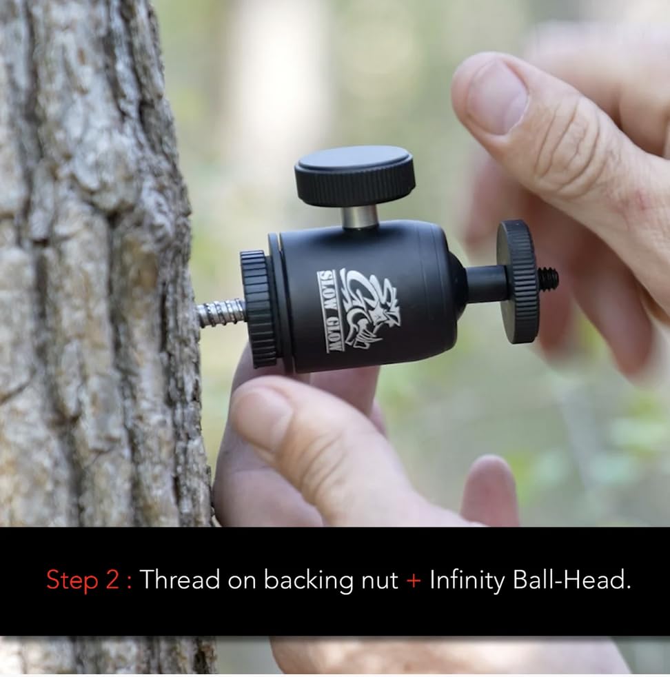 Slow Glow Trail Camera Mount Infinity with 360° Adjustable Ball Head, Tree Spike Camera Mount or Solar Panel Mount