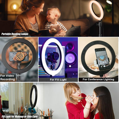 Brio-101 Magnetic Webcam Light Stand,10'' Ring Light with Tabletop Tripod Holder for Logitech Brio 101 301 501 4K C270 C310 C920x C920s C920e C922x webcams with/Without 1/4''-20 Interface
