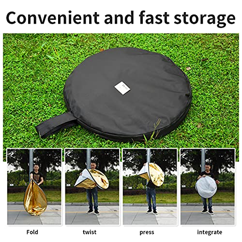 Godox 59″x79″/150x200cm Collapsible Photography Light Reflector, 5-in-1 Oval Multi Disc Diffuser with Carrying Bag - Gold, Silver, Black, White, Translucent for Video Studio Outdoor Lighting - size: 59″x79″/150x200cm