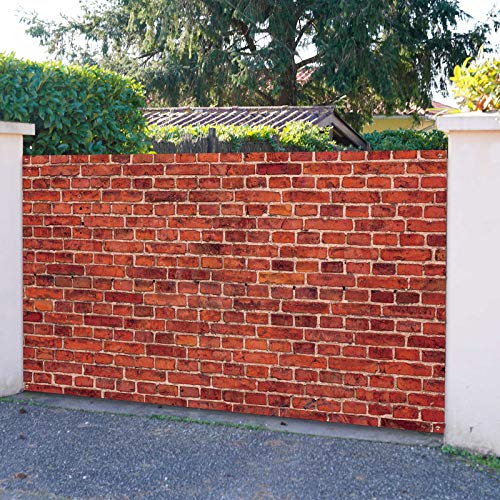 Blulu 6x3.6 Ft Red Brick Wall Party Backdrop, Large Fabric Red Brick Sign Photo Backdrops Background for Baby Shower Birthday Party Wedding Graduation Home Decoration Photo Booth Prop Banner - size: 72.8 x 43.3 Inch