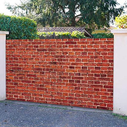 Blulu 6x3.6 Ft Red Brick Wall Party Backdrop, Large Fabric Red Brick Sign Photo Backdrops Background for Baby Shower Birthday Party Wedding Graduation Home Decoration Photo Booth Prop Banner - size: 72.8 x 43.3 Inch