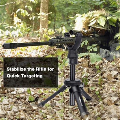 Portable Shooting Rest Tripod Rifle Stand for Range, 360 Rotation V Yoke Holder - Lightweight Bench Rest for Target Shooting, Hunting and Outdoor Activities - size: 11-21" Black