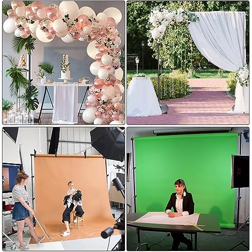 HYJ-INC Pipe and Drape Photography Backdrop Stand Kit Adjustable Photo Background Stand 10ft x 6.5ft with Metal Base for Parties Weddings Birthday Party Events Photo Booth