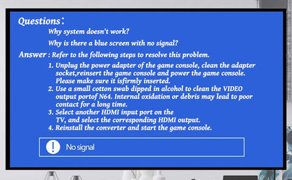 N64 to HDMI Converter Adapter Support 16:9/4:3 Conversion, HDMI Link Cable for N64 /SNES/NGC/SFC（Plug and Play）