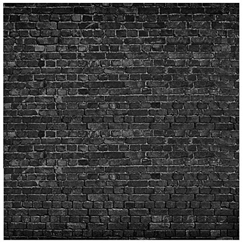 AIIKES 8x8FT Brick Backdrop Black Brick Wall Photography Backdrop Vintage Theme Stone Brick Design Photography Backdrop Baby Birthday Party Decoration Photo Booth Studio Prop 11-501 - size: 8x8ft