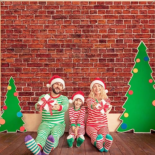 Blulu 7x5 Ft Red Brick Wall Party Backdrop, Large Fabric Red Brick Sign Photo Backdrops Background for Baby Shower Birthday Party Wedding Graduation Home Decoration Photo Booth Prop Banner - size: 59.8 x 83.9 Inch