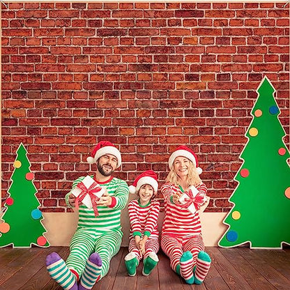 Blulu 7x5 Ft Red Brick Wall Party Backdrop, Large Fabric Red Brick Sign Photo Backdrops Background for Baby Shower Birthday Party Wedding Graduation Home Decoration Photo Booth Prop Banner - size: 59.8 x 83.9 Inch