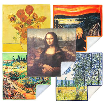 Extra Large [5 Pack] Classic Art Collection 2, Microfiber Cleaning Cloth - Ultra Premium Quality Microfiber Cloth(Best for Camera Lens, Glasses, Screens, and All Lens.) - color: Classic Art Collection 2, size: 5 Pack