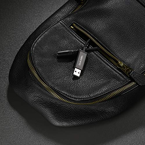 DUKABEL USB Audio Adapter, USB to 3.5mm Aux Adapter for Headset, TRRS Microphones, USB External Sound Card Converter for PC, PS4, PS5[240CM/6.6FT] - size: 2.4Meters