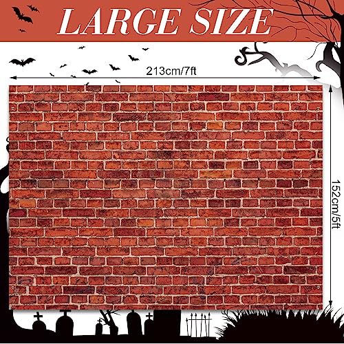 Blulu 7x5 Ft Red Brick Wall Party Backdrop, Large Fabric Red Brick Sign Photo Backdrops Background for Baby Shower Birthday Party Wedding Graduation Home Decoration Photo Booth Prop Banner - size: 59.8 x 83.9 Inch