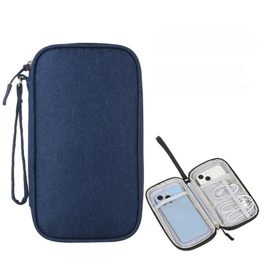 Electronic Organizer Travel Cable Accessories BagPouch Portable Waterproof Storage Bag Electronic Organizer Case for Cable, Mouse,USB Cable,Power Bank,Cord, Charger, Phone, Earphone (Dark Blue) - color: Dark Blue