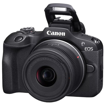 Canon EOS R100 Mirrorless Camera with RF-S 18-45mm is STM Lens Bundle | USA Warranty | Authorized Dealer | Photography Bag + Microphone + Monopod + Accessories Kit - color: Onyx