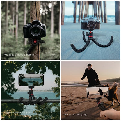 PULUZ Portable Phone Tripod with Wireless Remote and Clip, Flexible Cell Phone Tripod Stand for Video Recording/Vlogging/Selfie