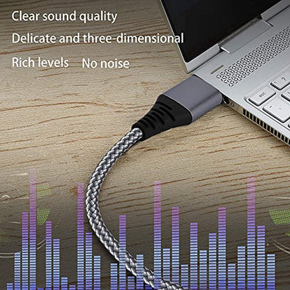 USB to 6.35mm 1/4 inch TRS Audio Stereo Cable 6.6FT,USB-A to 6.35mm Quarter inch Aux Jack Stereo Cable for Laptop, WindowsAmplifier, Mixer, Home Theater, Speaker ect - size: 6.6Feet