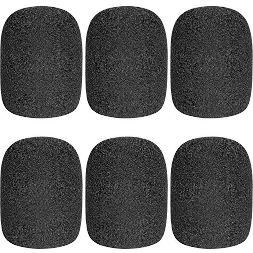 ChromLives Microphone Cover Microphone Windscreen Foam Cover Black Top Grade 6 Pack - color: 6 Pack
