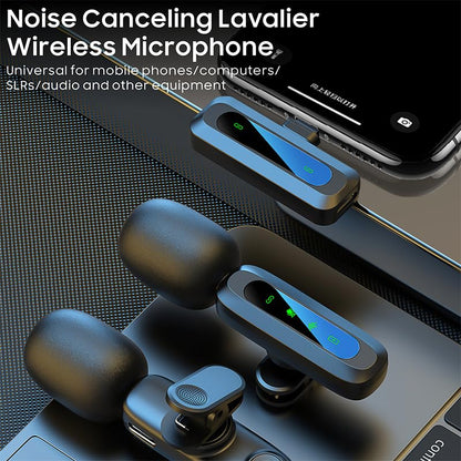 2-Pack Wireless Mini Microphone for iPhone 15,16,17, Lavalier Microphone for Video Recording, 2 In 1 Noise Reduction Lapel Mic For Android, Ipad, PC – Mini Mic with USB-C for Content Creators Potcast