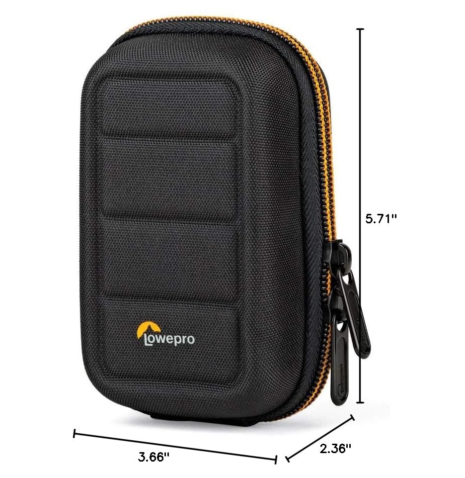 Lowepro Hardside CS 20 Case for Small CSC Cameras, Point-and-Shoot Cameras, Memory Cards & Accessories, 9.30 x 5.99 x 14.50 cm, Black - size: Hardside CS 20