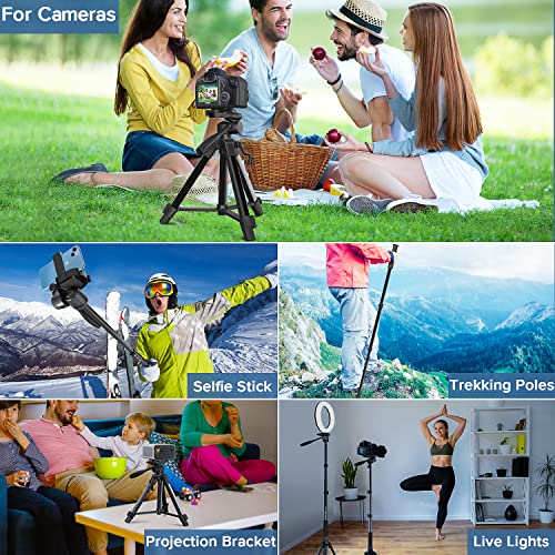 Camera Tripod 69 Inch, Patented 3-Way Swivel Portable Phone Tripod Professional Aluminum Alloy Travel Phone Camera Stand Monopod for Canon Nikon GoPro DSLR, DV Video Camcorder, Smartphone Black - size: 69 inch