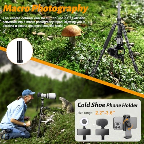 JOILCAN Tripod for Camera, 81" Aluminum Camera Tripod Monopod, Heavy Duty Travel Tripods for Spotting Scope Binoculars Laser Level, Payload 35Lb - color: Grey