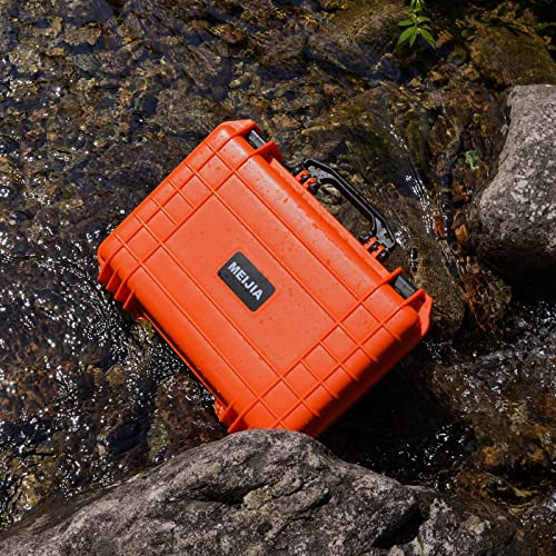 MEIJIA All Weather Portable IP67 Waterproof Protective Case, Hard Camera Case with customizable foam, Perfectly Protection of Camera, Drones,Pistols,Lens,Equipments,18.5 x14.06x6.93inches(Orange) - color: Orange