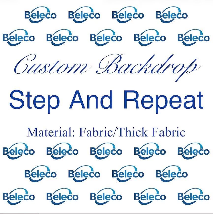 BELECO 10x8ft Custom Backdrop Step and Repeat Banner Customized Backdrop with Logo Text Picture Personalized Background Banner for Events Birthday Wedding Trade Show Business Photos Party Decoration - size: 10x8FT