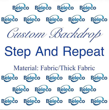 BELECO 10x8ft Custom Backdrop Step and Repeat Banner Customized Backdrop with Logo Text Picture Personalized Background Banner for Events Birthday Wedding Trade Show Business Photos Party Decoration - size: 10x8FT