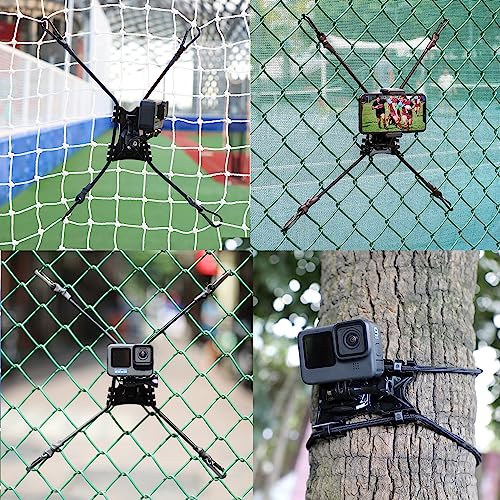 SOONSUN Camera Fence Mount for GoPro, iPhone, Cell Phones, Mevo Start, AKASO, SJCAM, Osmo Action - Ideal Backstop Chain Link Fence Mount for Baseball, Softball, Football, Tennis Games Recording