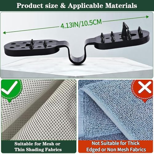 100Pcs Shade Cloth Clips, Sun Shade Clips - Black Plastic Heavy Duty Garden Net Clamps for Sun Shade Net, Gardening Shade Cloth, Anti Bird Netting, Removable & Reusable Windproof Awning Clamp (Black) - color: 100pcs-black