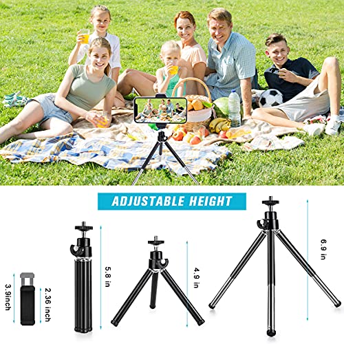 Mini Tripod for Webcam and Phone, Metal Extendable Webcam Stand with Phone Holder, Tripod for Webcam - color: Black