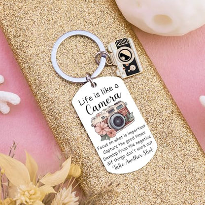 Ibiwe Photographers Gifts Camera Keychain Cool Gifts for Photographers Women Men Photograph Lovers Gift Unique Birthday Christmas Wedding Thank You Gift