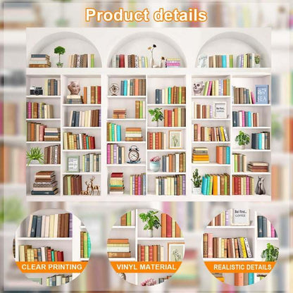 Bookshelf Bookcase Backdrop Library Backdropoffice Background 7 * 5ft | Bookshelf Bookcase Backdrop Home Office Meeting Video Conference Decor Calls Video Recording Photo Props